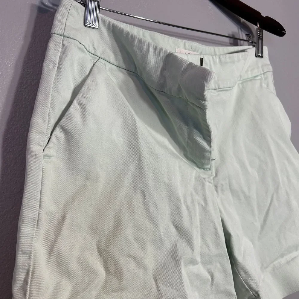 LOFT The Riviera Mint Green Chino Shorts Classic Summer Casual Size 4
